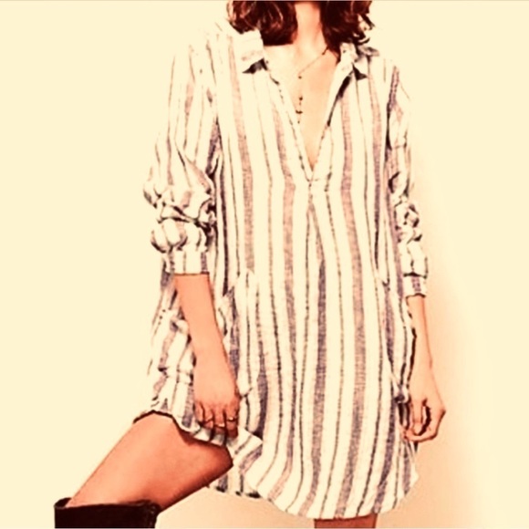 free People CP Shades Linen Tunic Dress XS - Picture 1 of 8